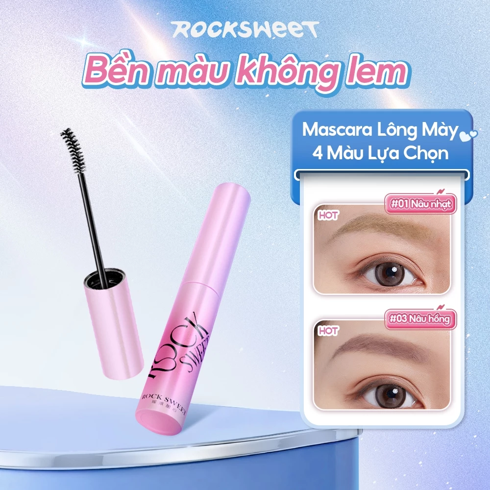 [ 3 pcs ] RockSweet RS Mascara Lông Mày 3.5g – Chống Nước, Lâu Trôi, Nhanh Khô, Không Lem
