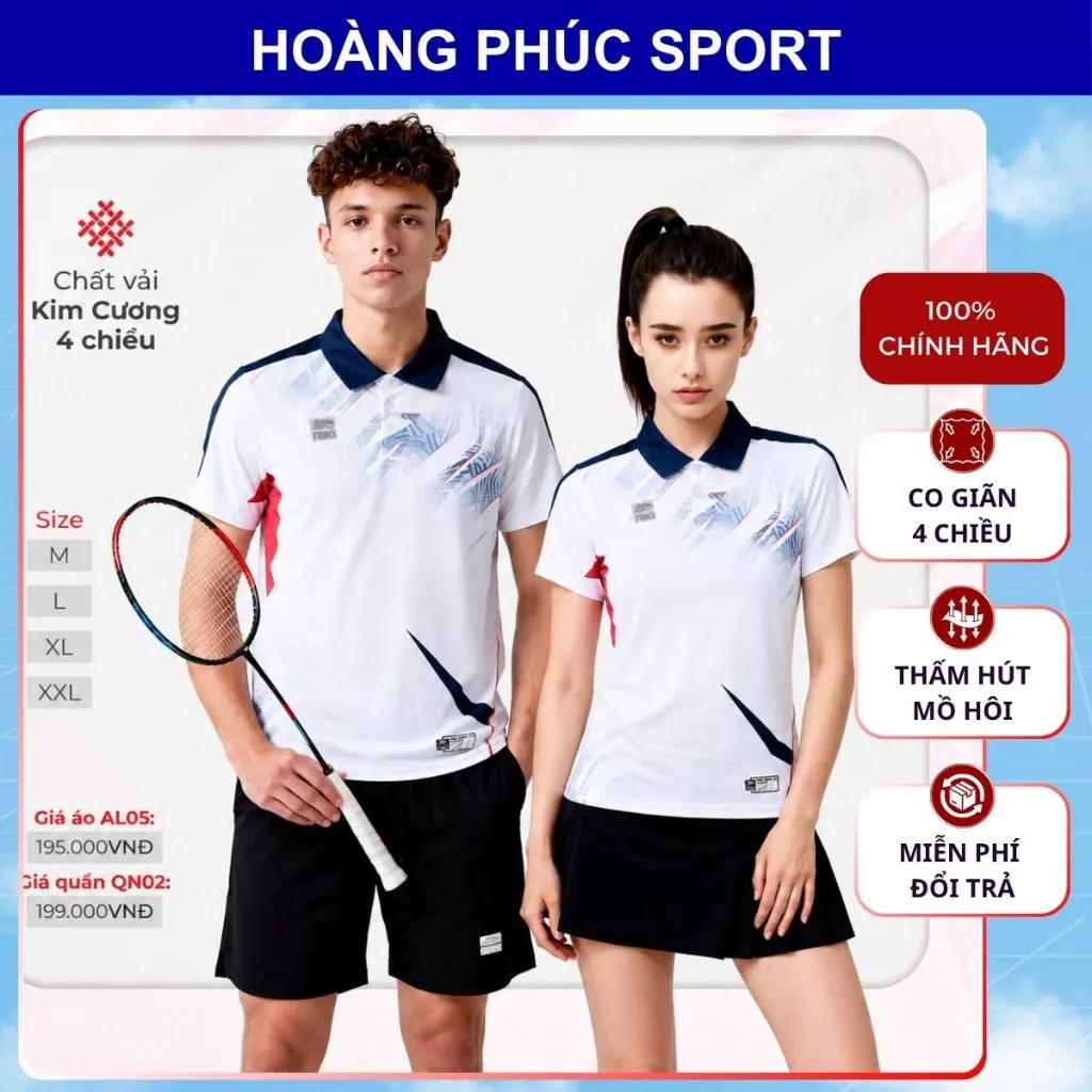 Áo cầu lông RIKI AL05 SLASH nam nữ co giãn 4 chiều, áo thể thao cao cấp thoáng khí thấm hút mồ hôi