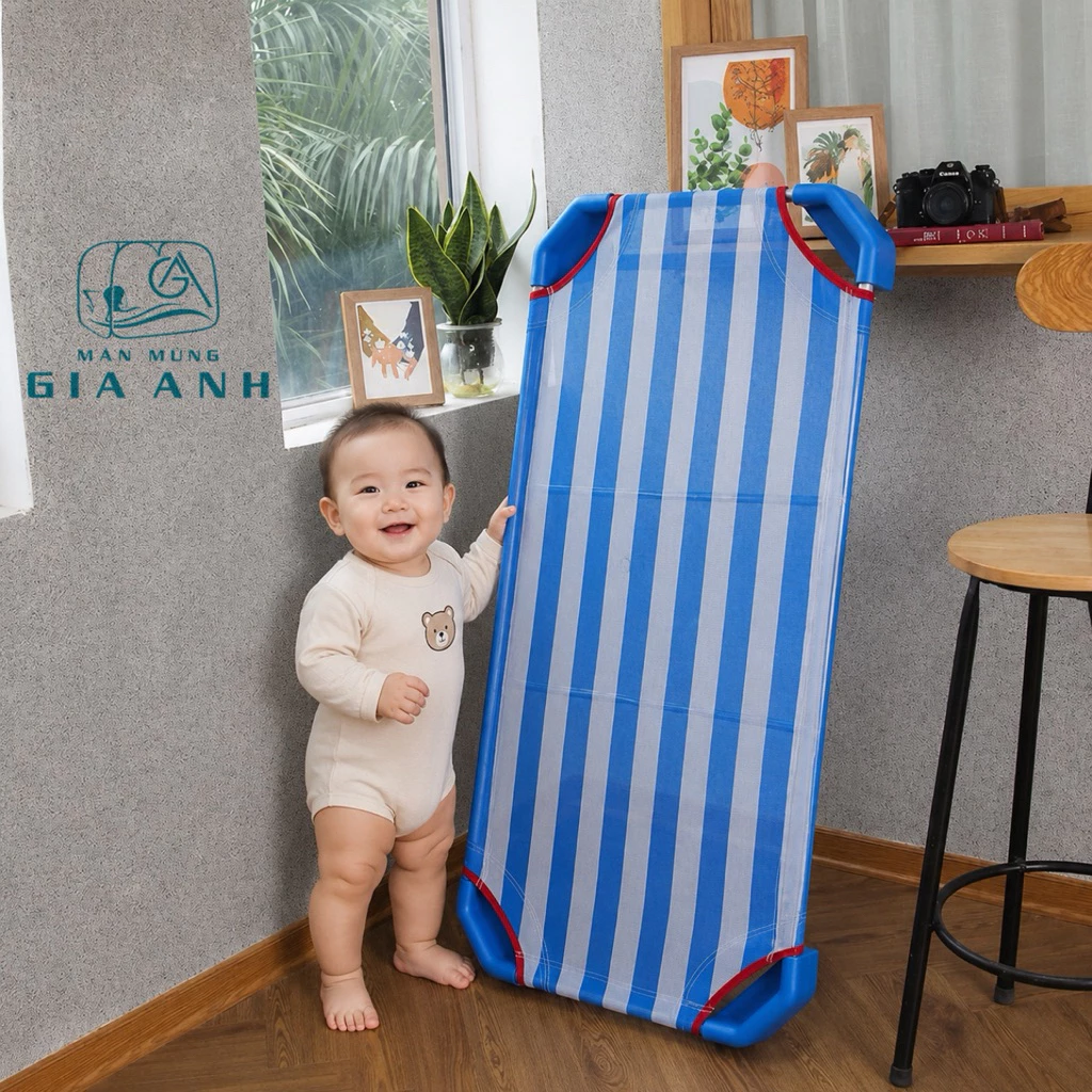 Giường Mầm Non Cho Bé Đi Mẫu Giáo - Thanh Đỡ INOX chắc bền, độ đàn hồi tốt - Hàng Loại 1