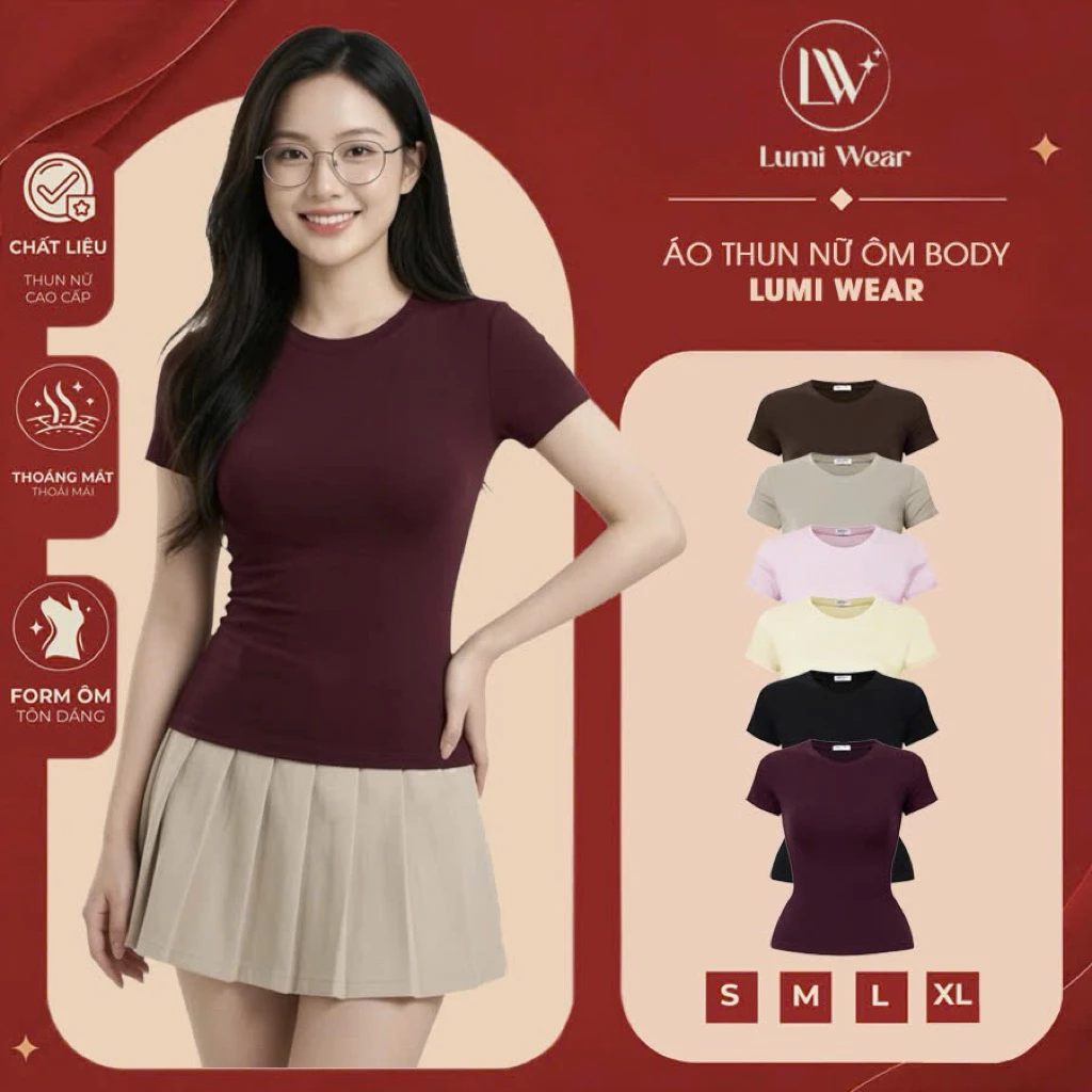 Áo Thun Cotton Ôm Body Nữ Z01 Cổ Tròn Co Giãn Thoáng Mát - Áo Phông Basic Trơn Đơn Giản Dễ Phối Đồ.