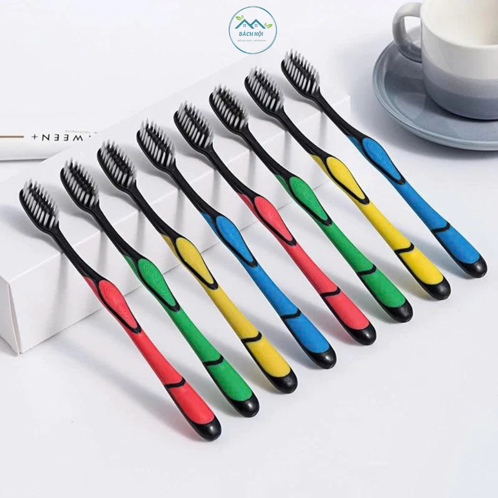 Combo 4 Bàn Chải Đánh Răng Than Tre Bossi Lông Mềm Siêu Mịn, Chăm Sóc Nướu Răng Hiệu Quả, Giá Tốt