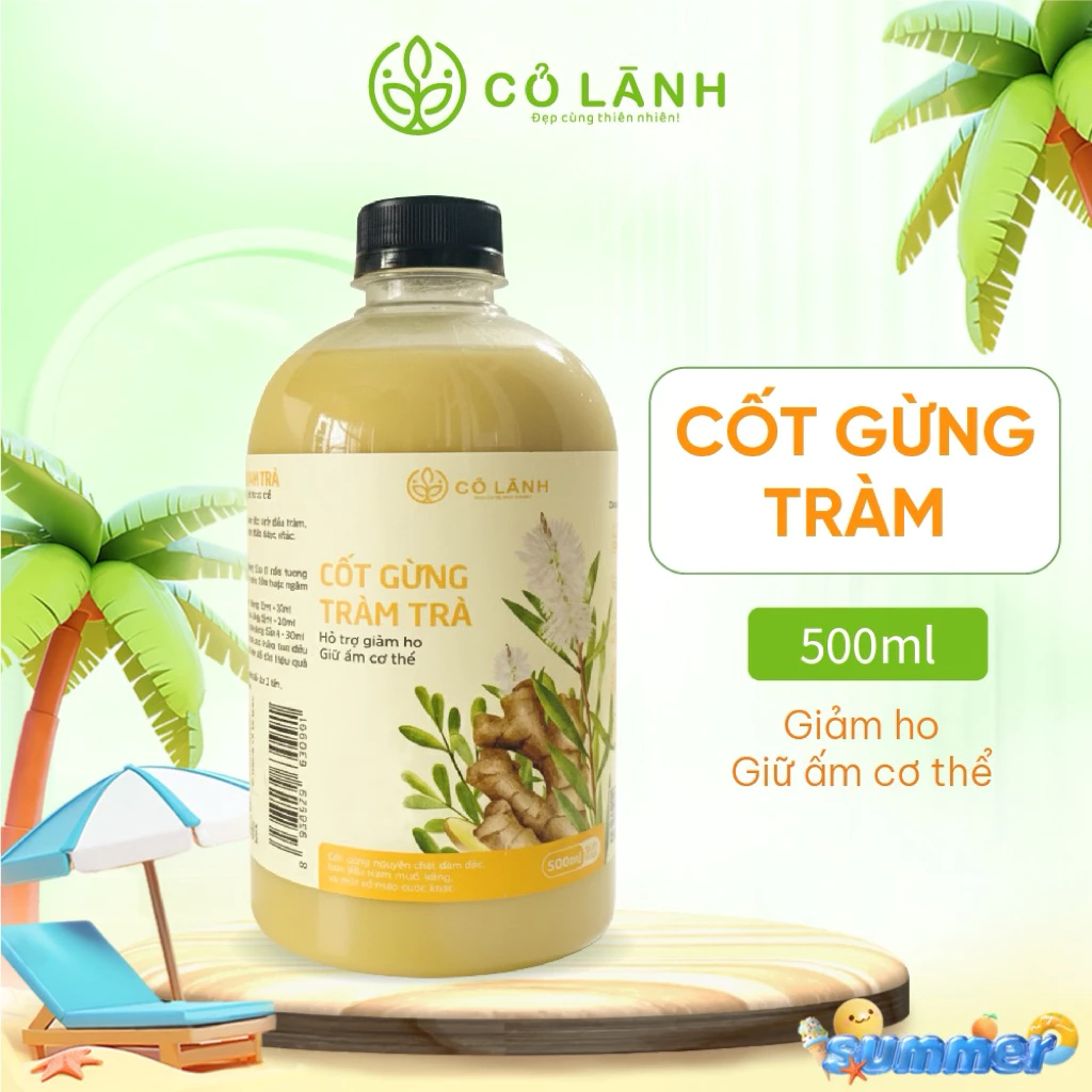 ( Không Bã) Cốt Gừng Tràm Trà Cỏ Lành Tắm Bé, Ngâm Chân 500ml