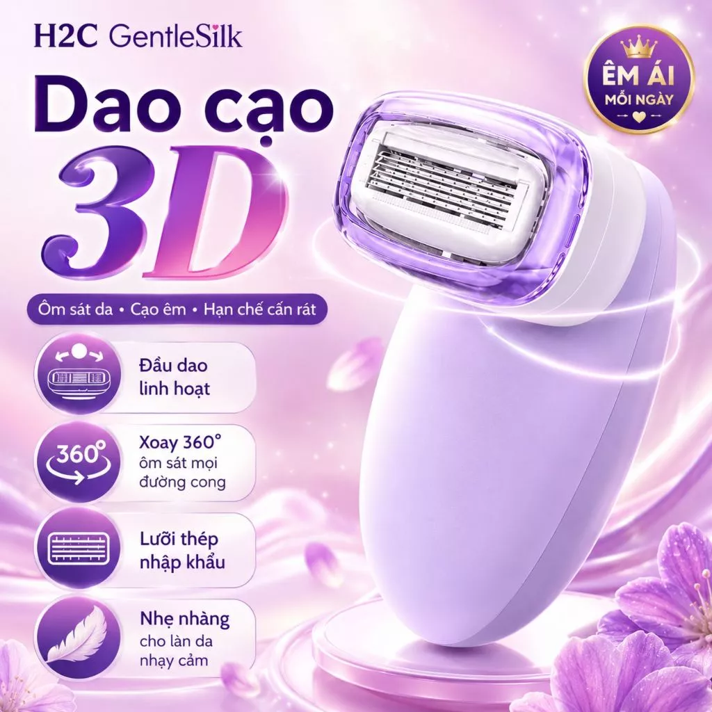 Dao cạo đầu bơ 5 lưỡi 3D siêu cao cấp – Êm mượt, hạn chế rát da