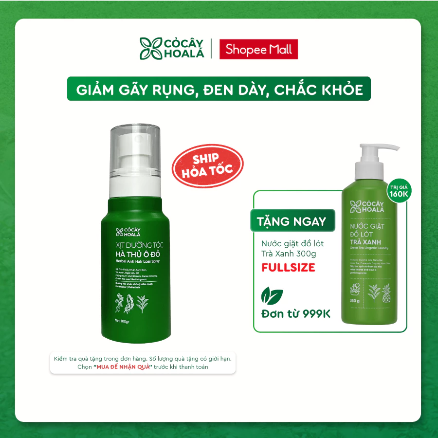 XỊT DƯỠNG TÓC THẢO DƯỢC HÀ THỦ Ô ĐỎ CỎ CÂY HOA LÁ 100G Giúp Tóc Dưỡng Ẩm, Cải Thiện Xơ Rối