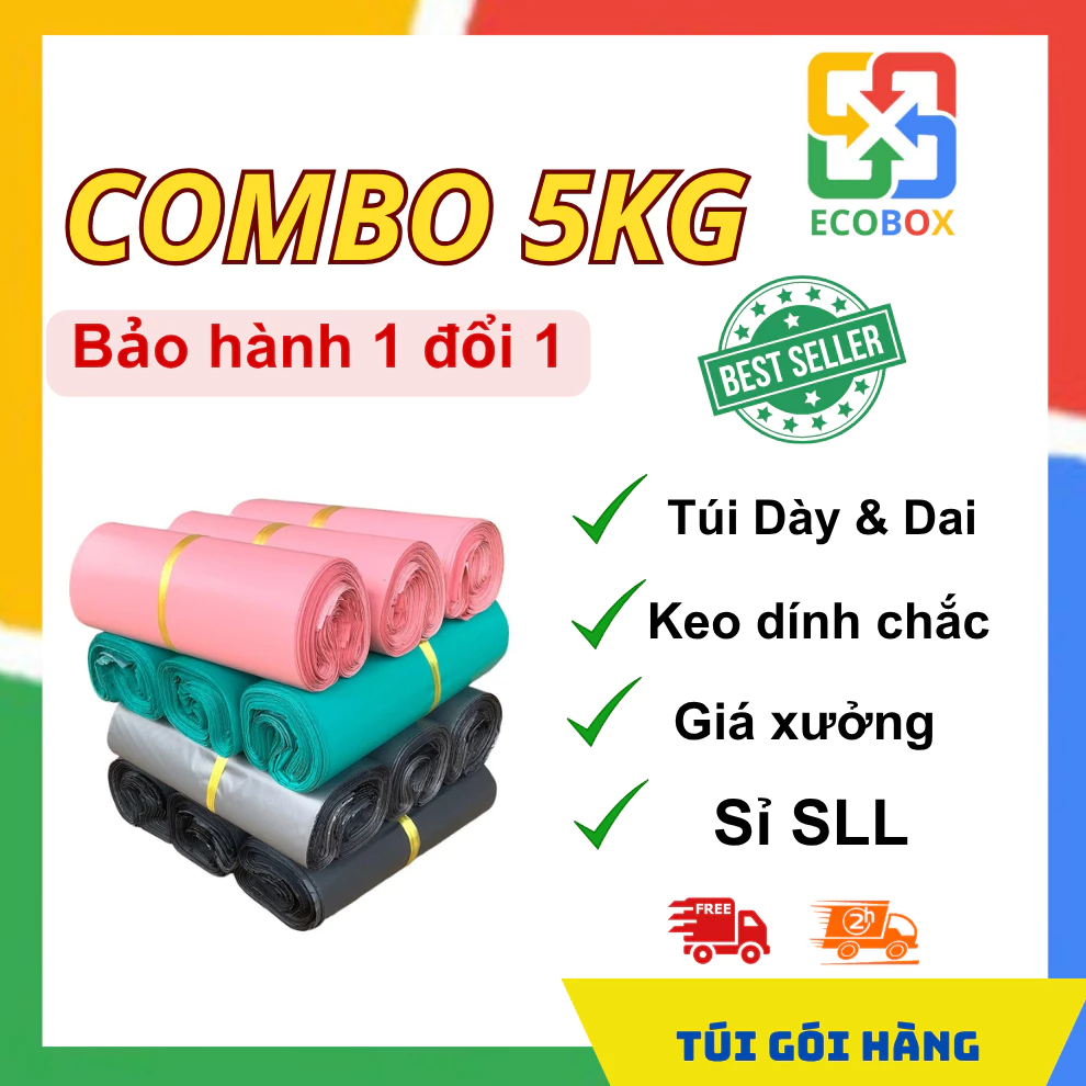 [ECOBOX] - (COMBO 5Kg) Túi Niêm Phong Đóng Hàng, Màng PE Đầy Đủ Màu Sắc, Kích Thước - Mua Nhiều Giá Giảm