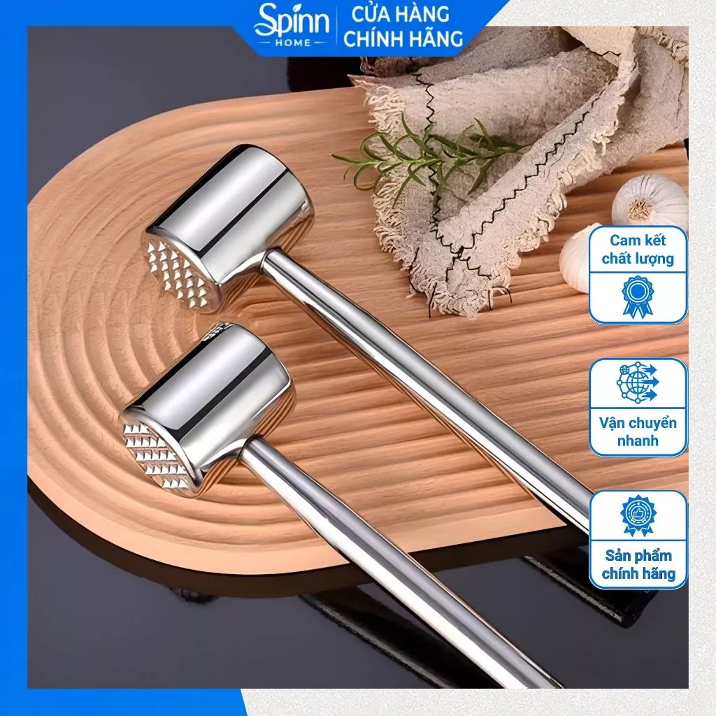 Búa dần thịt inox chuyên dụng cho nhà bếp cao cấp, búa giã gừng tỏi bằng nhôm đúc không gỉ