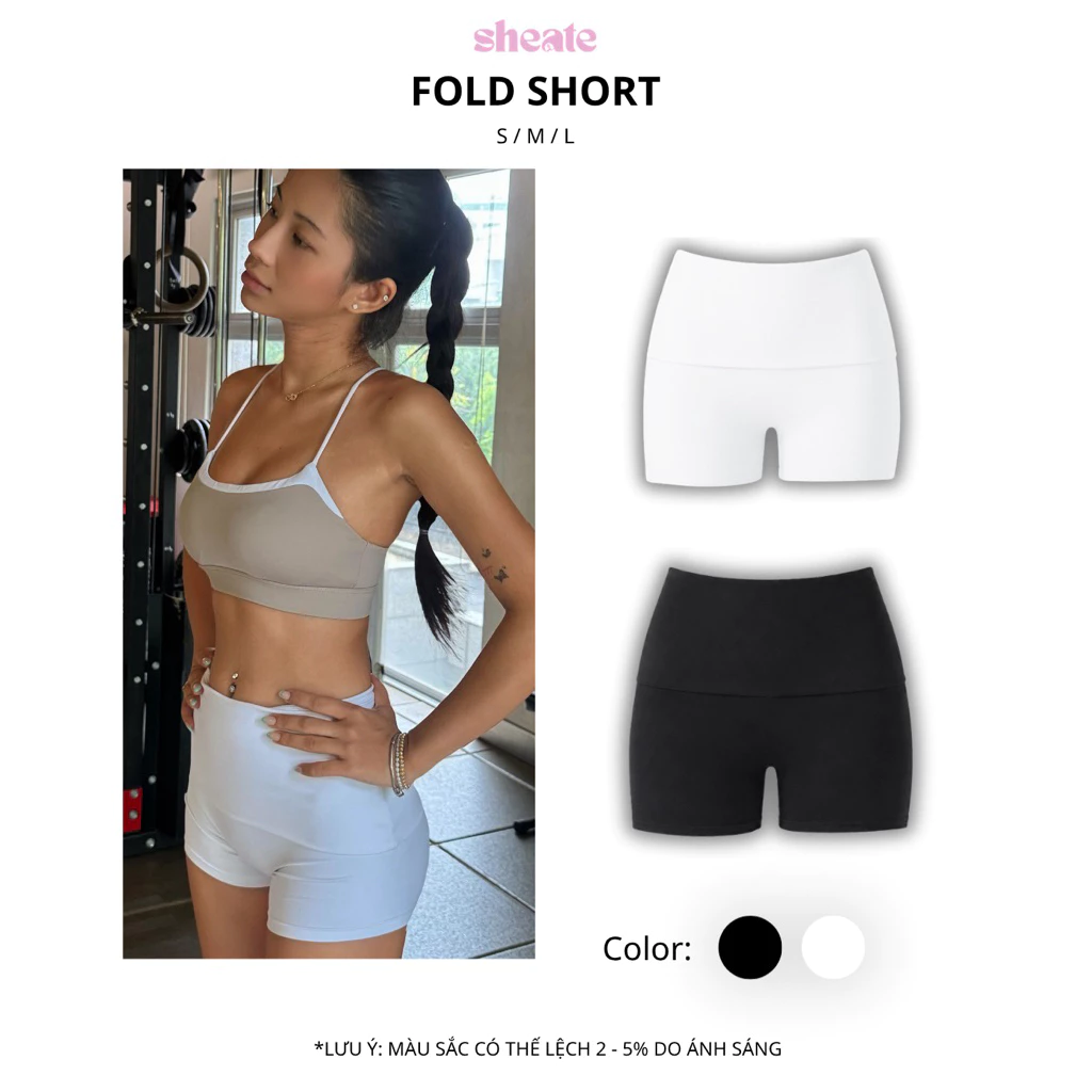 QUẦN SHORT THỂ THAO FOLD SHORT | Quần short thể thao có phần lưng lật ôm sát sang trọng
