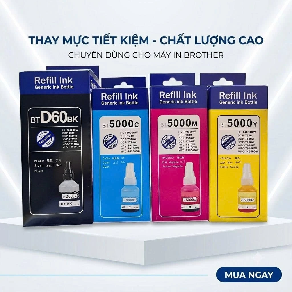 Mực Đổ Brother BTD60BK BT5000 Cho Máy In DCP T310 T510W T710W T810W T910W T220 T420W T520W T720W T820DW - Mực Refill Ink