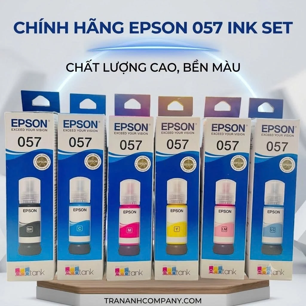 Mực In Epson 057 Chính Hãng (Bộ 6 Màu) Cho Máy In L8050 L18050 - Mực In Ảnh Cao Cấp Sắc Nét, Bảo Vệ Đầu Phun Tuyệt Đối