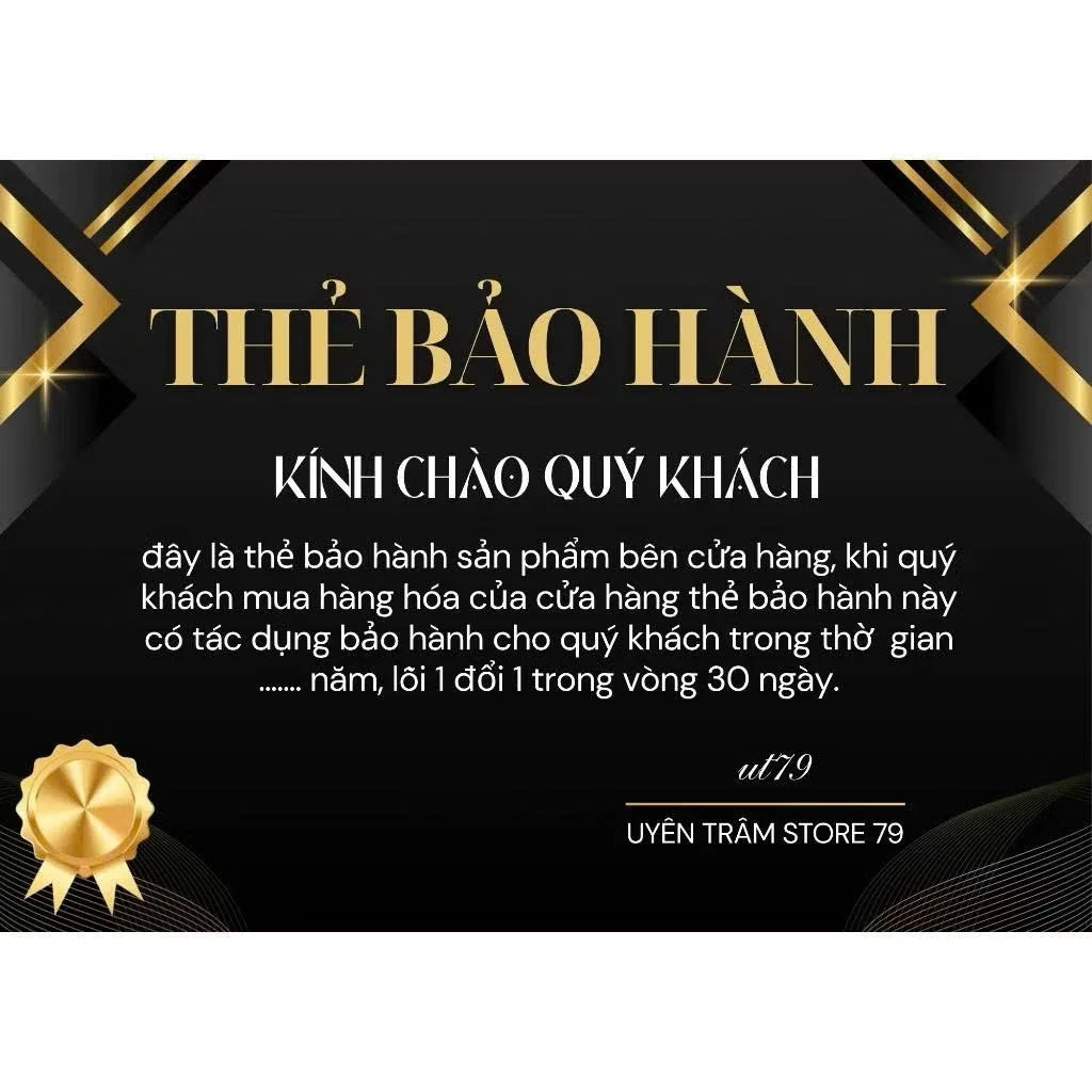 THẺ BẢO HÀNH TỪ SẢN PHẨM KHI MUA HÀNG.bh 12 tháng
