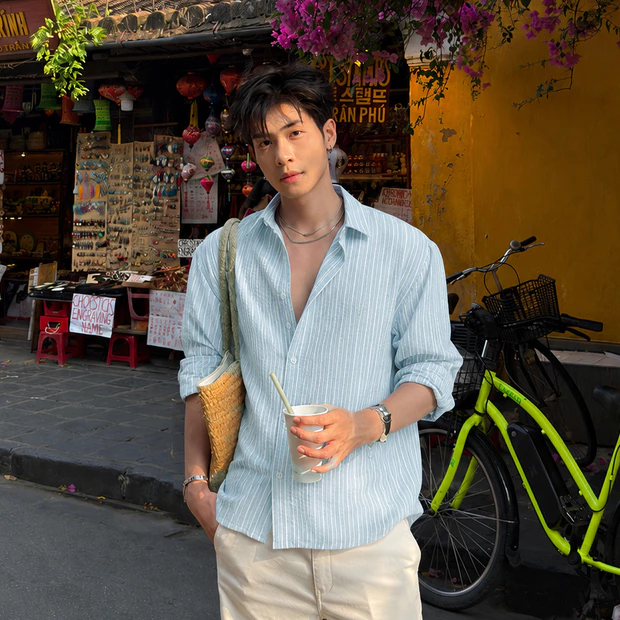 Áo sơ mi dài tay thu đông đi cafe đi làm Halley thiết kế kẻ sọc tôn dáng thấm hút mồ hôi A62