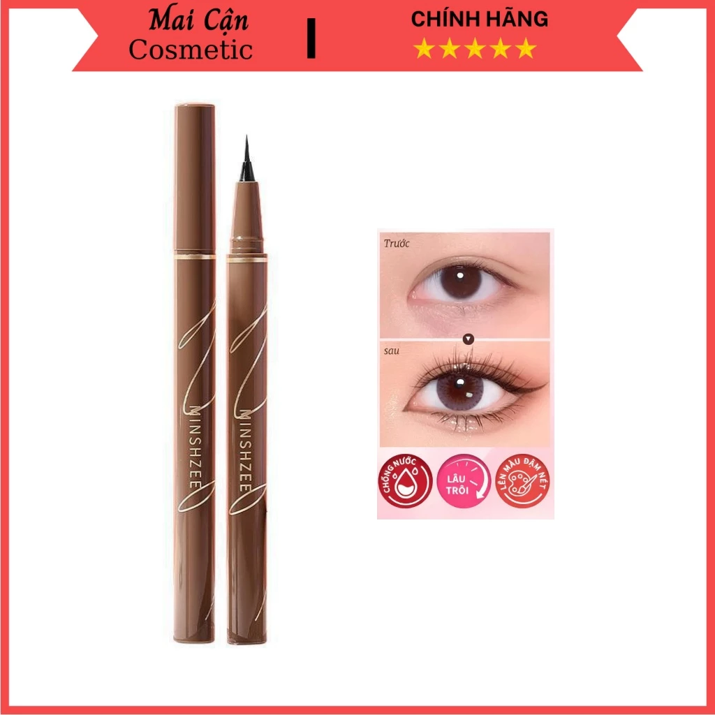 Kẻ Mắt MINSHZEE Nét Mảnh Chống Nước Lâu Trôi Siêu Đậm Nét Cho Người Mới Bắt Đầu