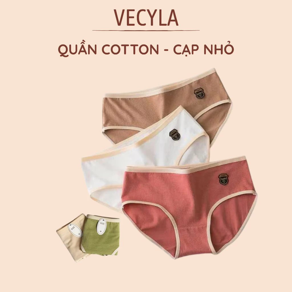 Quần lót VECYLA cute nữ cotton trơn kháng khuẩn Happy Girl Q 100