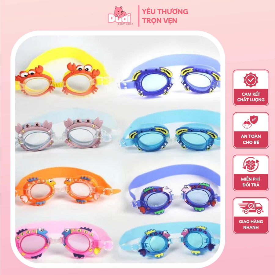 Kính Bơi Trẻ Em Chống Nước Tặng Kèm Nút Bịt Tai 3-10 Tuổi Hình Thú KB-02