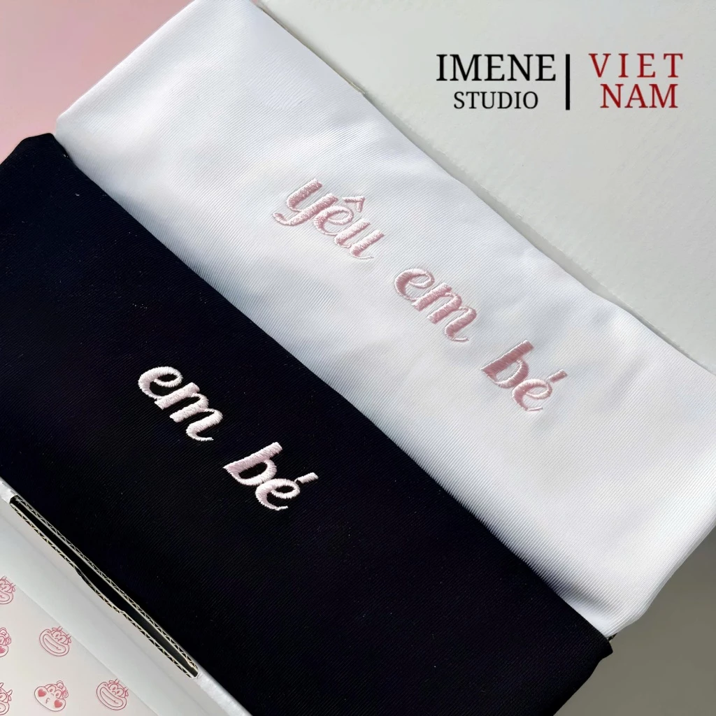 Áo thun cặp đôi nam nữ, áo thun THÊU cặp đôi, áo phông nữ form rộng rất cotton thêu chữ em bé IM24