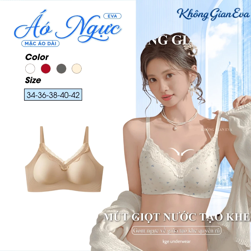 Áo Lót Nữ Tàng Hình Không Gọng Viền Ren, Chất Su Lạnh Mềm Mát, Nâng Ngực Tự Nhiên 20191