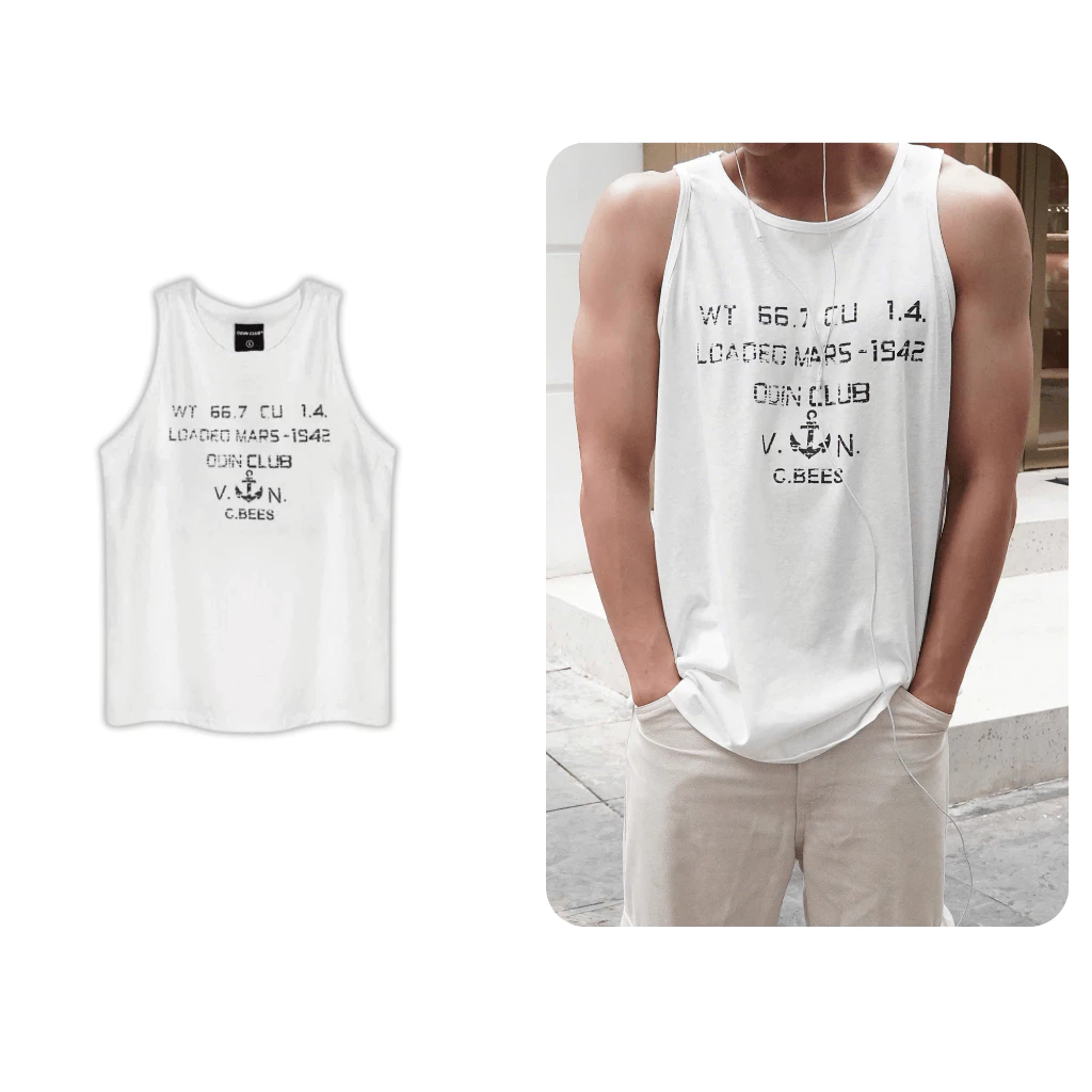 Áo Tanktop Cam Ranh ODIN CLUB, Áo ba lỗ nam sát nách chất liệu vải giấy xược