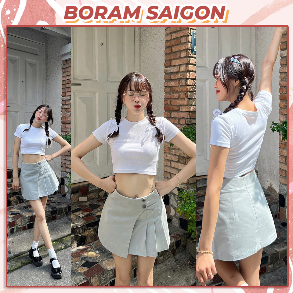 [ĐỒNG GIÁ 39K] Chân Váy Xếp Ly, Áo Croptop Basic , Quần Short Đùi Nữ BORAM