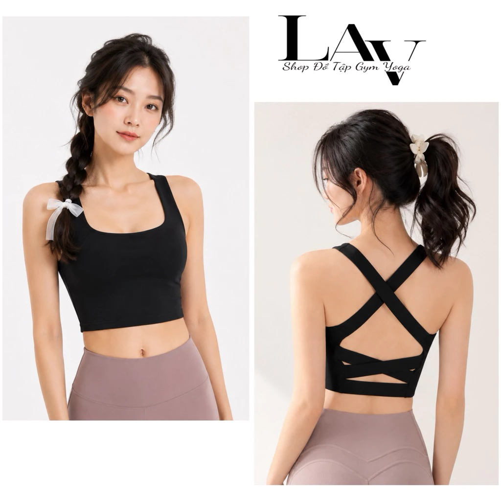 Áo bra tập Gym, Yoga đan lưng hở lưng co giãn chất liệu Lulu cao cấp  - LAV Activewear/W1253