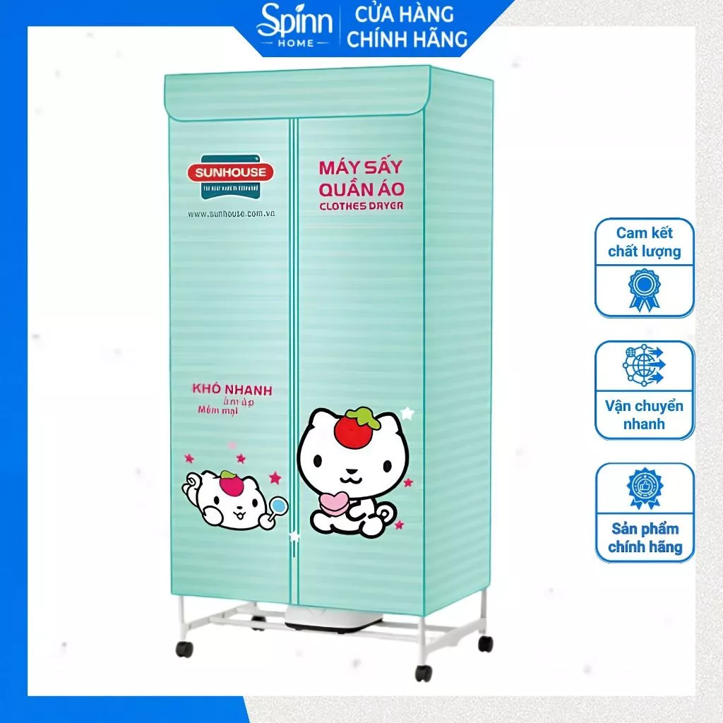 Tủ sấy khô quần áo sunhouse dễ gấp gọn chống ồn , máy sấy quần áo sấy khô chống ẩm khử khuẩn
