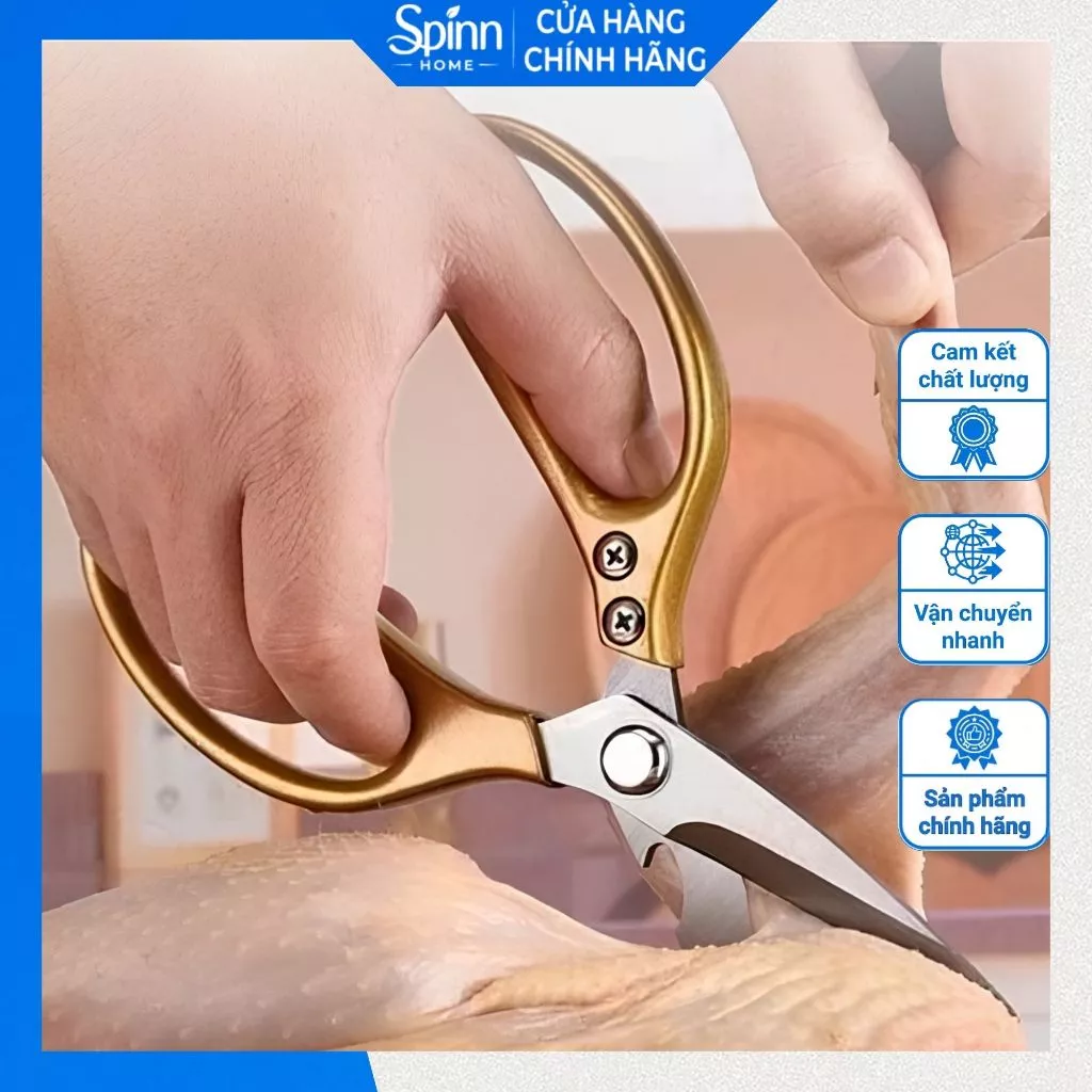 Kéo cắt gà cắt thịt sử dụng trong nhà bếp, kéo làm bếp đa năng làm từ chất liệu thép không gỉ cao