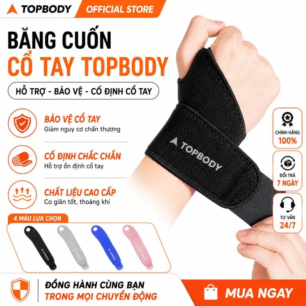 Băng quấn cổ tay TOPBODY hỗ trợ nẹp xương ống khớp cổ tay TOPBODY DAICT01
