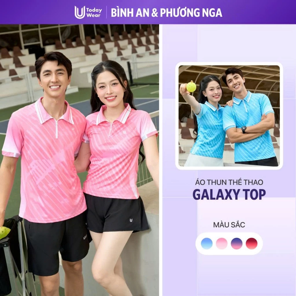 [BST Radiant Summer] Áo Thể Thao Nữ Cổ Polo Galaxy Top Today U Wear form suông, năng động chơi thể thao chạy bộ cầu lông