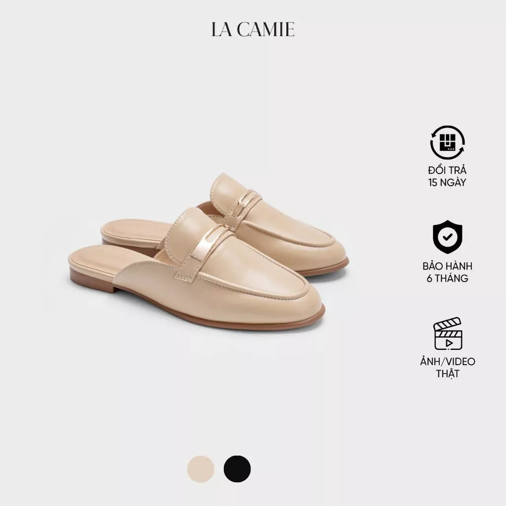 Giày sục kiểu dáng Loafer cổ điển chất liệu da cao cấp với thiết kế đơn giản dễ phối thương hiệu La Camie DB6B0313