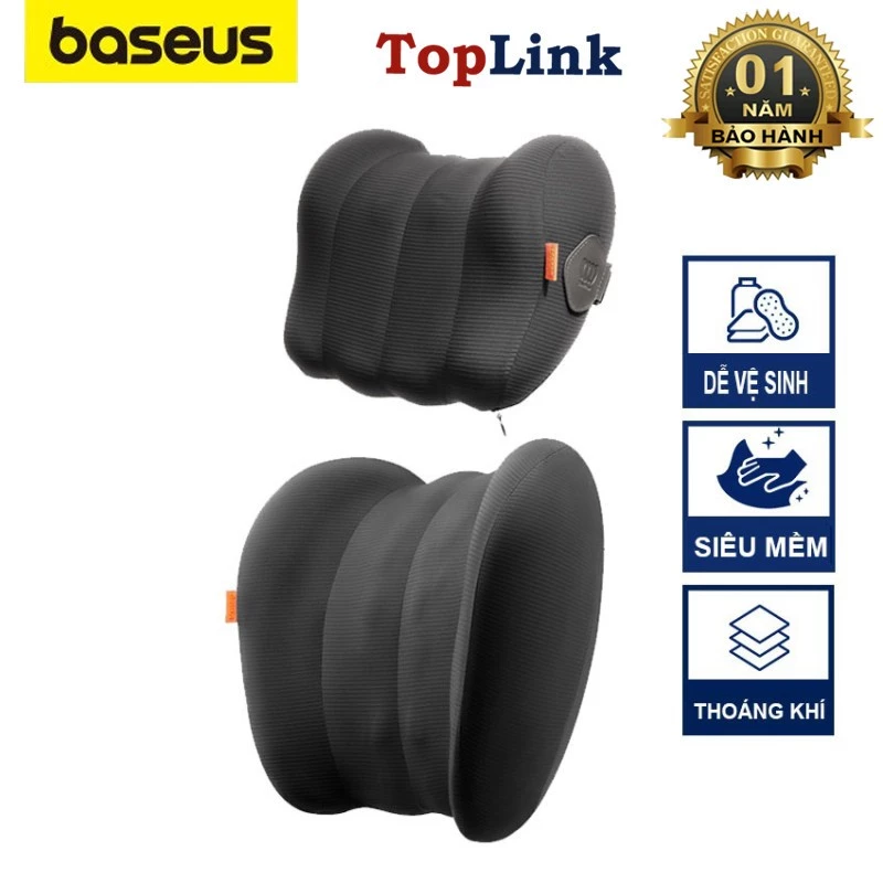 Gối Tựa Đầu Và Gối Tựa Lưng Baseus Thiết Kế Công Thái Học Dùng Trên Ô Tô Hoặc Văn Phòng Siêu Mềm Và Thoáng Khí