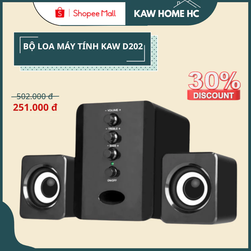 Bộ Loa Máy Tính  KAW K-262U Bass Chuẩn, âm thanh Tuyệt Đỉnh, thiết kế bắt mắt Sang Trọng