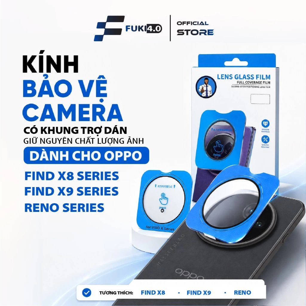 Cường lực bảo vệ camera có khung trợ dán cho  OPPO FIND X9 ULTRA FIND X7 ULTRA OPPO FIND X8 ULTRA  FIND X8 PRO