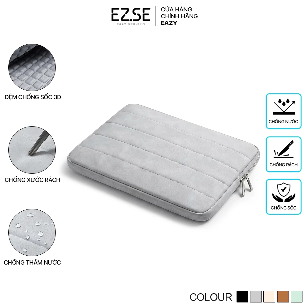 Túi đựng laptop chống sốc da lì cao cấp nhiều màu sắc EAZY TS03, Túi chống sốc máy tính bảng macbook