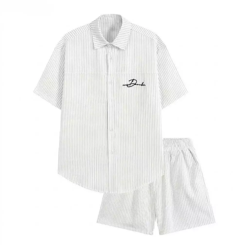 Set bộ đồ sơ mi kẻ nam nữ PAHITO thêu chữ siêu đẹp BH27