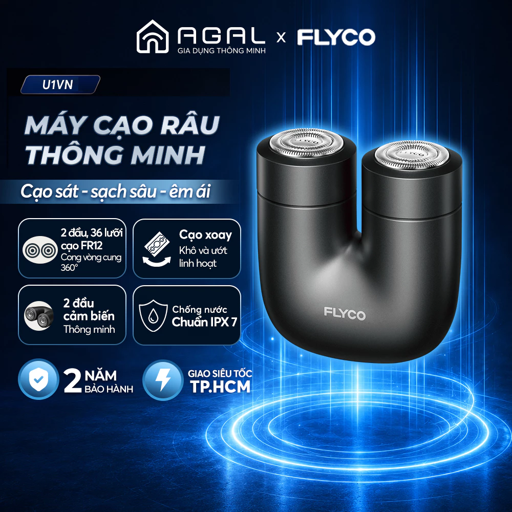 Máy cạo râu điện Flyco U1VN Cạo êm, Sạch sâu | Kháng nước toàn thân - Bảo hành 2 năm