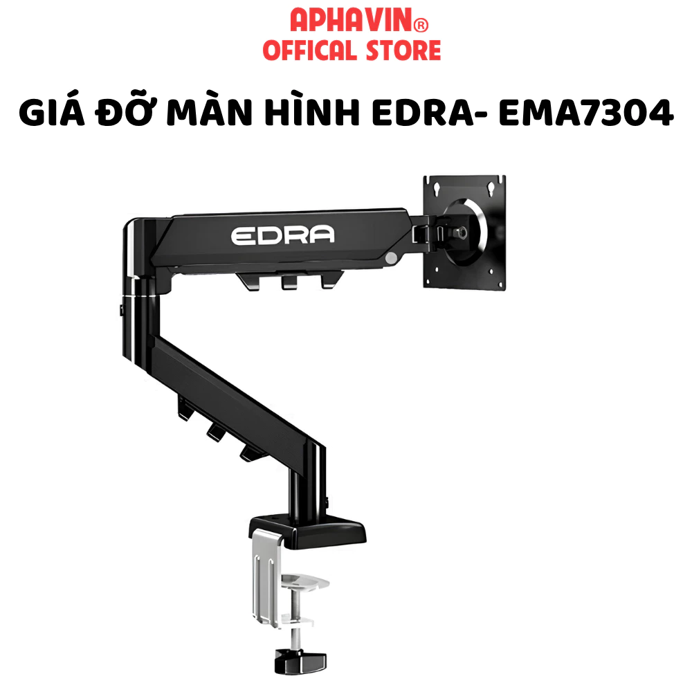 Arm Màn Hình Gaming E-Dra EMA7304 Piston Khí - Giá Treo Màn Hình Edra 17-34 Inch Tải Trọng 10kg, Xoay Đa Hướng 360 Độ