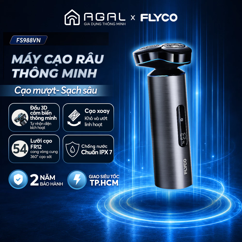 Máy cạo râu điện FS988VN Cạo êm, sạch sâu | 3 đầu cạo 3D | Chống nước toàn thân - Bảo hành 2 năm