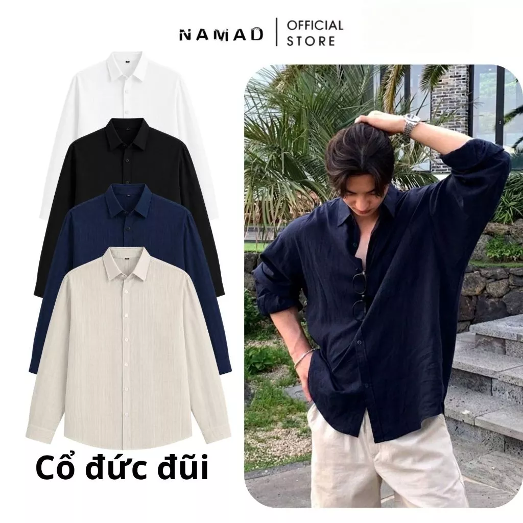 Áo Sơ Mi Cổ Đức Đi Biển Chất Liệu Đũi Xước Linen Cao Cấp, Thoáng Mát Form Rộng Thấm Hút Mồ Hôi Phong Cách Trẻ Trung S2