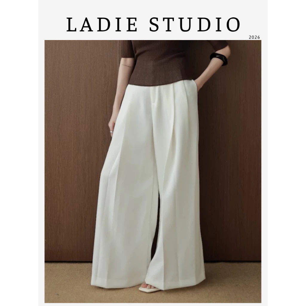 [LADIE STUDIO] Quần tây Louis Pant – quần nữ ống suông rộng cạp cao tôn dáng QT16