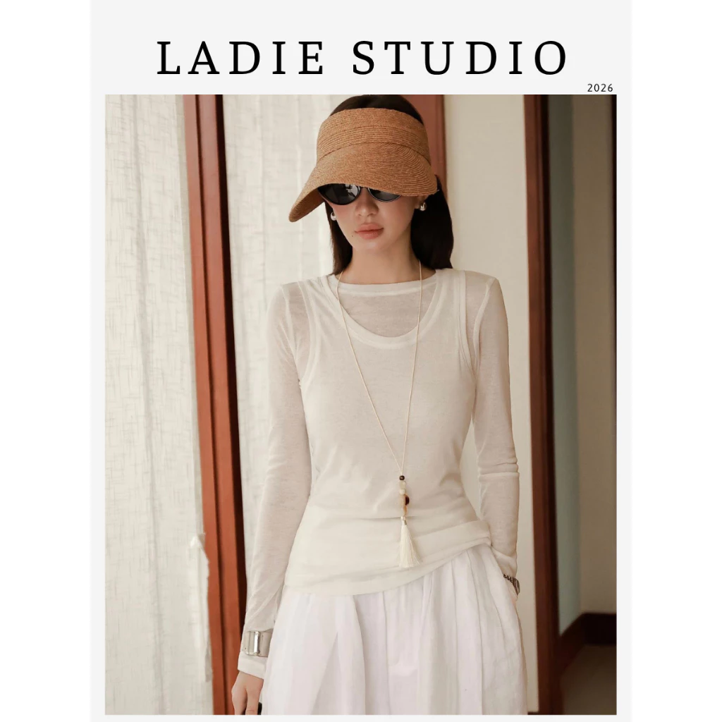 [LADIE STUDIO] Áo thun tay dài 2 lớp – áo nữ layering Hàn Quốc thanh lịch hiện đại AO14