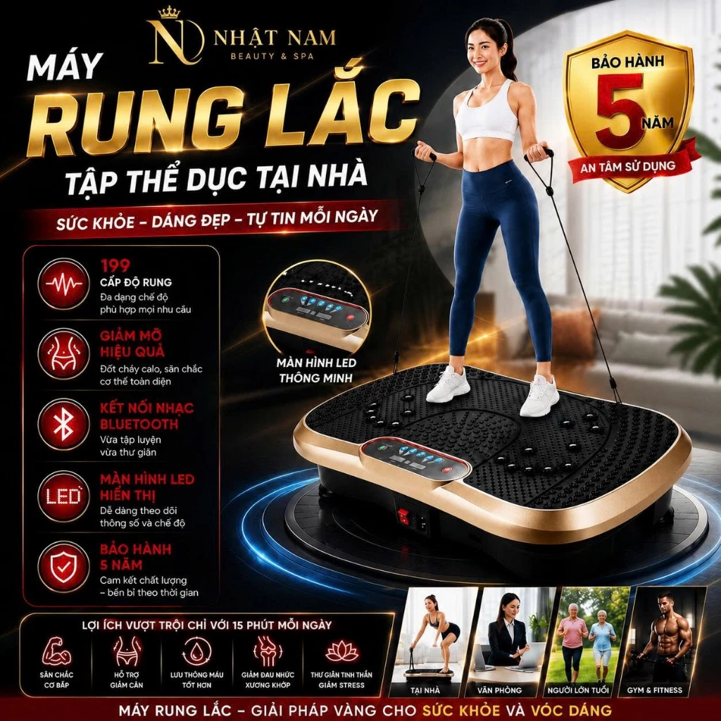 Máy Rung Lắc Toàn Thân Cao 199 Cấp Độ, Máy Tập Thể Dục 199 Cấp Độ Giúp Hỗ Trợ Giảm Cân Hiệu Quả Tại Nhà