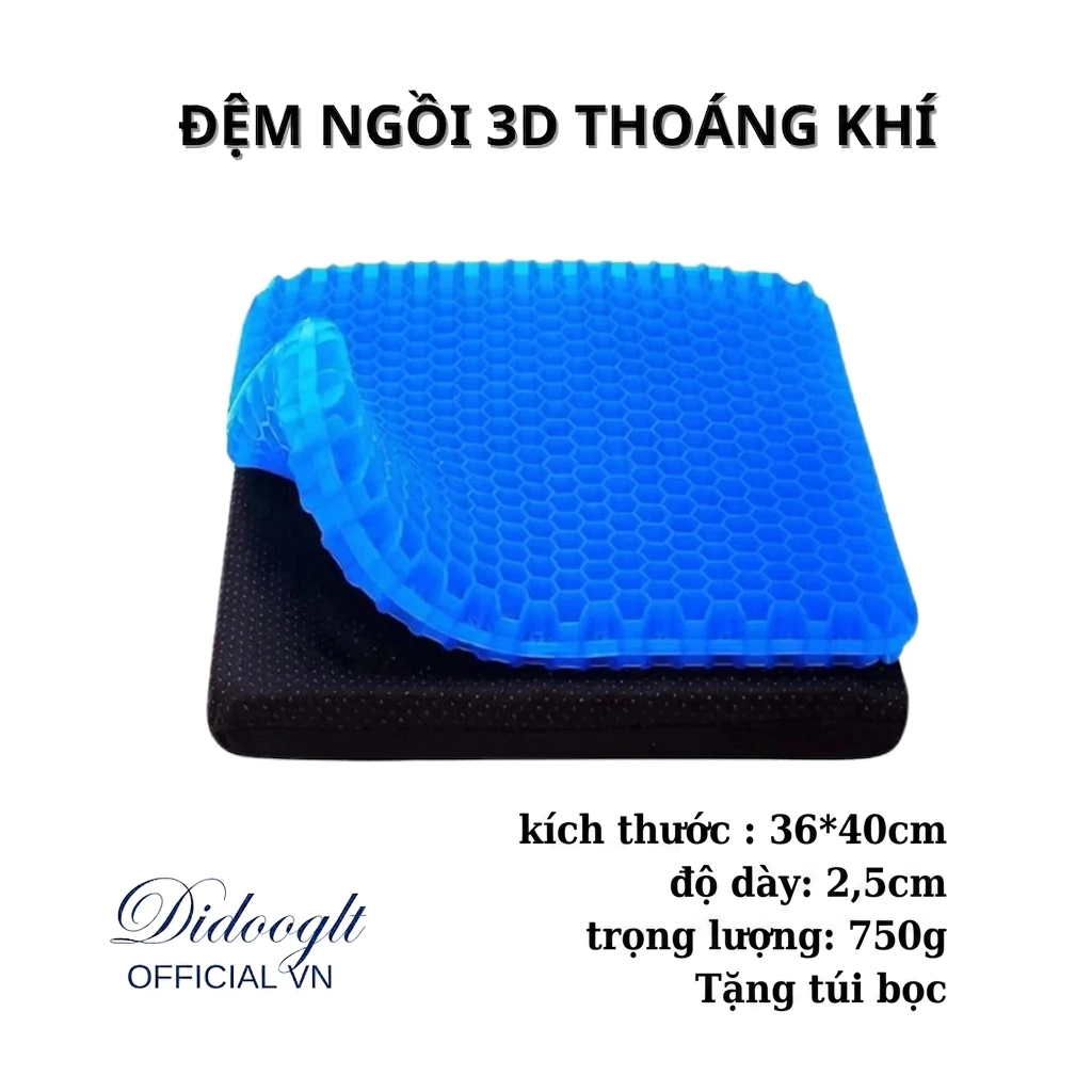 Đệm Ngồi Silicon 2 Lớp Cao Cấp DIDOOGLT Đệm Silicon Thoáng Khí 3D Lót Mông Thoáng Khí Cao Cấp