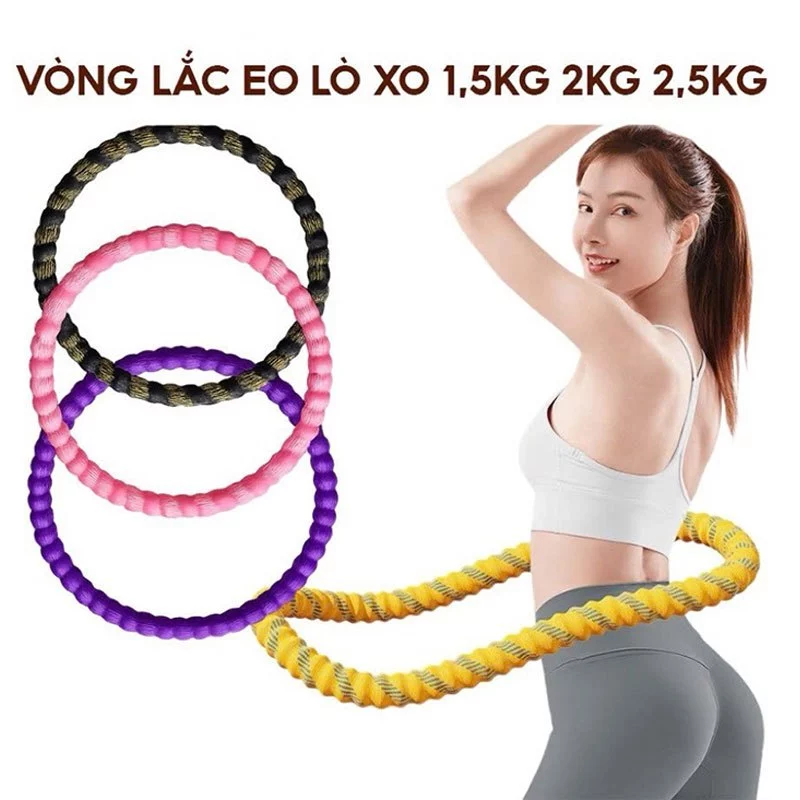 [Wx]-[2,5KG] Vòng Lắc Eo Lò Xo Bọc Vải Dệt Kim Mềm, Chất Liệu Thép Cao Cấp, Giảm Mỡ Bụng,Eo Thon,Săn Chắc