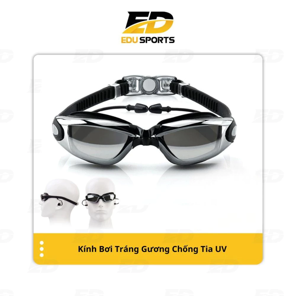 Kính bơi nam nữ kính bơi tráng gương người lớn, trẻ em cao cấp chống tia UV