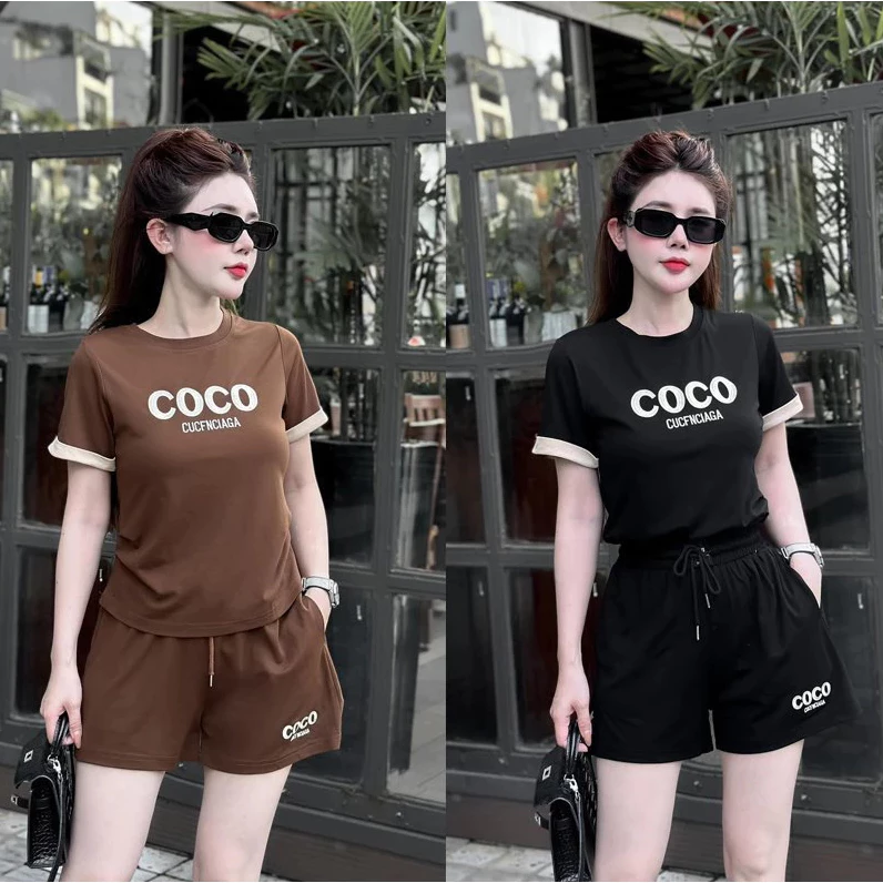 Bộ đồ nữ mặc nhà rẻ đẹp mùa hè set bộ quần áo nữ bigsize chất thun cotton coco WQA052