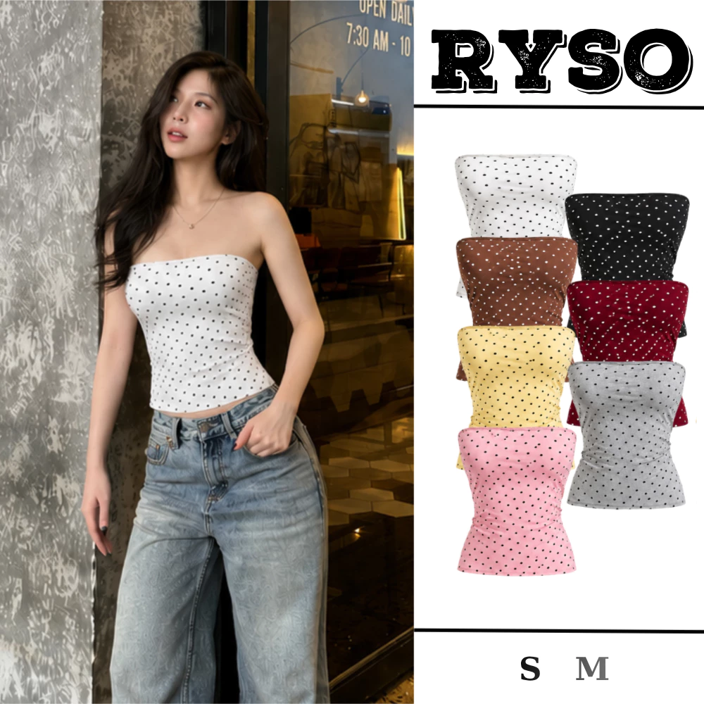 Áo Ống Chấm Bi Nữ Chất Borip Có Mút Ngực Ôm Body, Áo Quây Co Giãn 4 Chiều Tôn Dáng OB01 RYSO