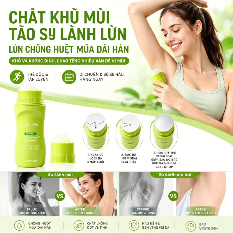 UNELHOE Antiperspirant Roll-On 50ml Extra Hiệu quả-Chống mồ hôi | Giải pháp mồ hôi nặng
