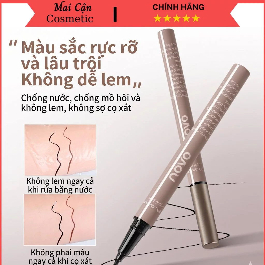 Bút Kẻ Mắt Nước NOVO Vỏ Nude Sắc Nét Kháng Nước Lâu Trôi Tự Nhiên Phóng Đại Đôi Mắt - Mai Cận Shop
