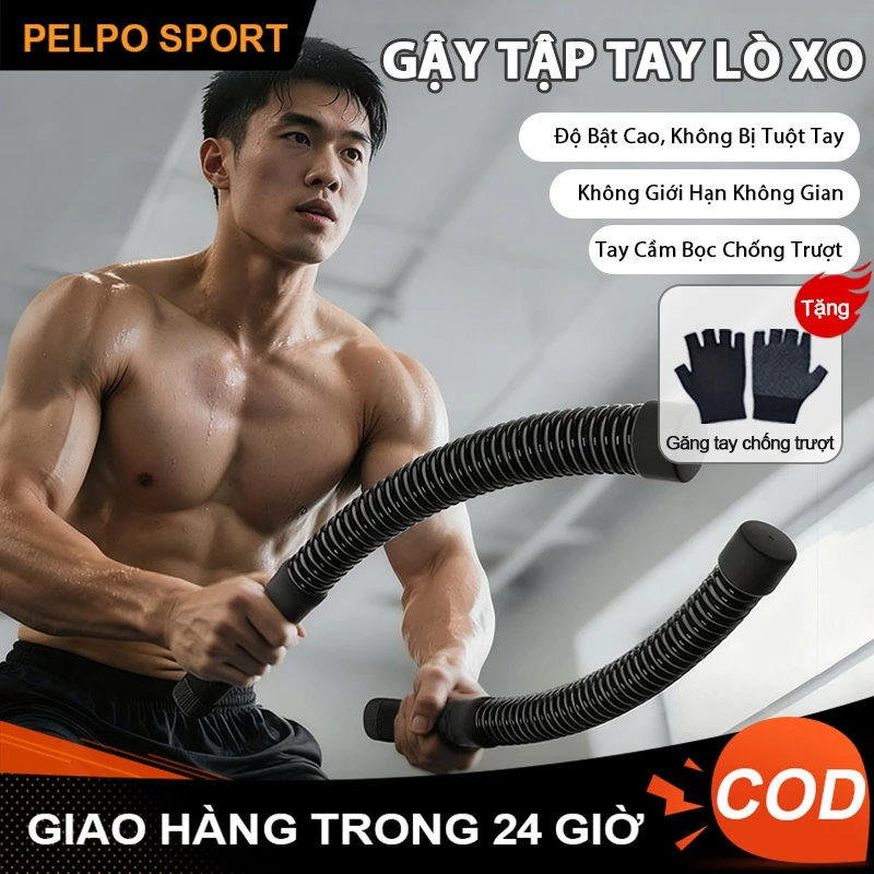 [2PC] Gậy Thể Lực Lò Xo Tập Tay Cordless Battle Rope Tại Nhà Dành Cho Nam Nữ