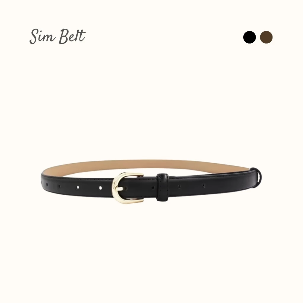 Thắt Lưng Da Thật Bản Nhỏ 2cm Sim Belt - Dây nịt da bò cao cấp nữ thời trang Basic dễ phối đồ TL043cc