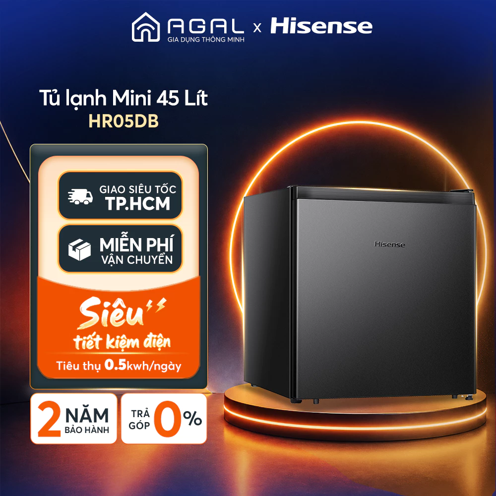 Tủ lạnh Mini 45 lít Hisense HR05DB Tiết kiệm điện, Trả góp 0%, Bảo hành 2 năm